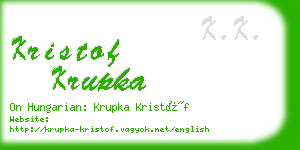 kristof krupka business card